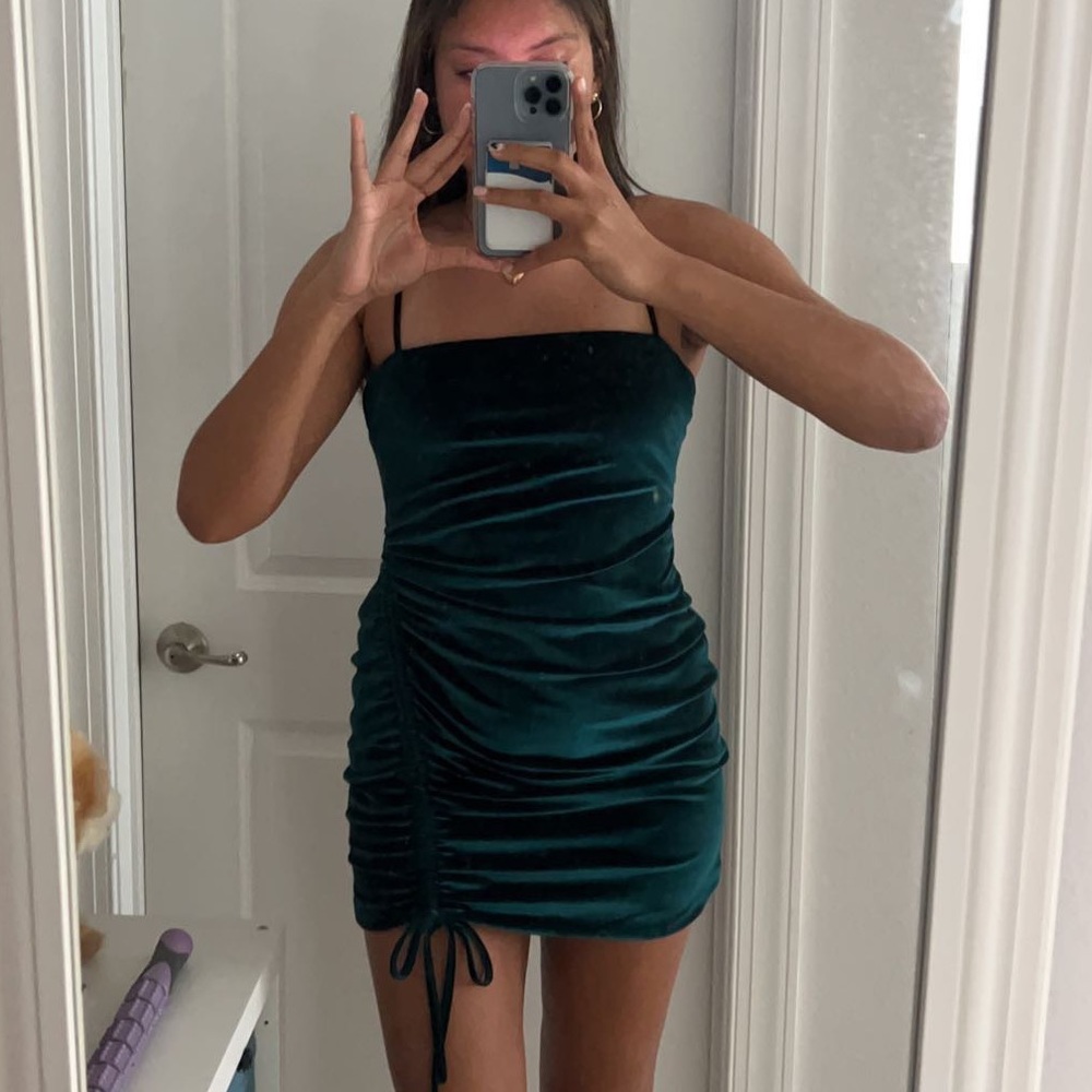 Showpo Velvet green dress